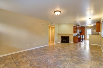 Living Room With Fireplace at Cedar Ridge in Prescott, AZ